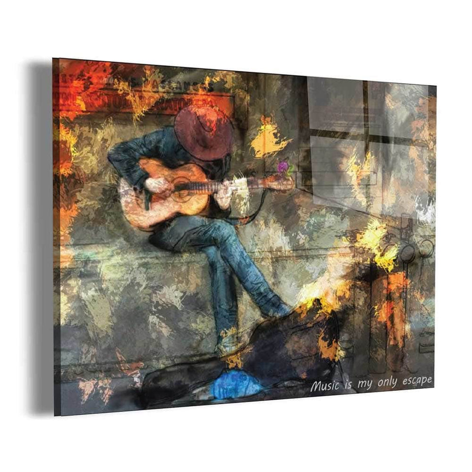 Abstract Guitar Man Wall Art – Canvas Freaks