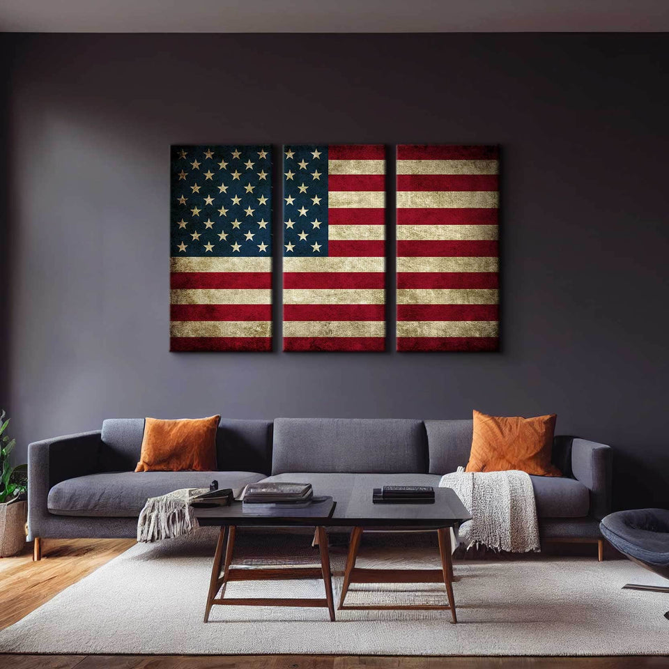 Rustic American Flag Wall Art – Canvas Freaks