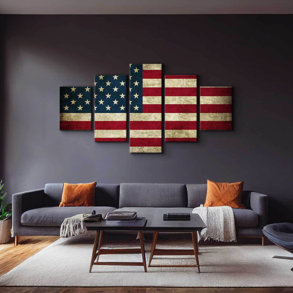 Rustic American Flag Wall Art – Canvas Freaks