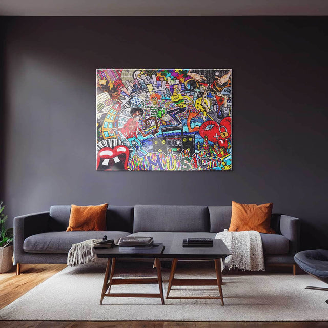 Music Vibes Graffiti Wall Art – Canvas Freaks