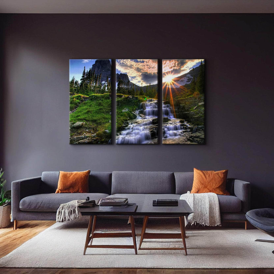 Sunset Waterfall Wall Art – Canvas Freaks