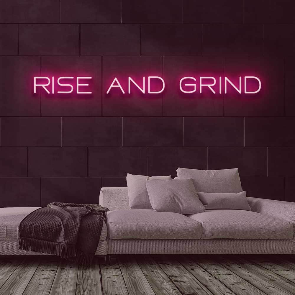 Rise and Grind Neon Sign Canvas Freaks